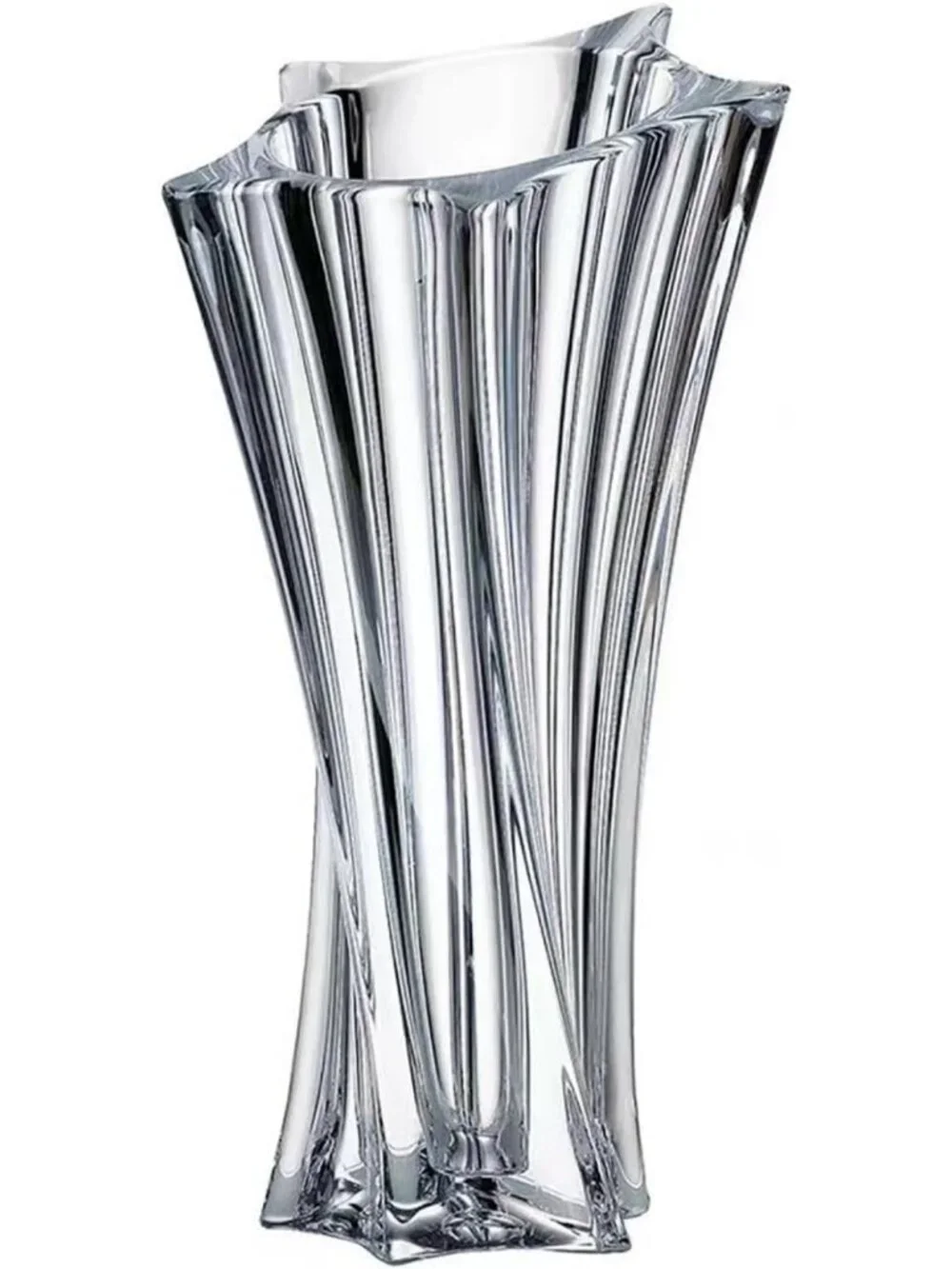Elegant Heavy Crystal Flower Vase - Durable Decorative Centerpiece for Modern